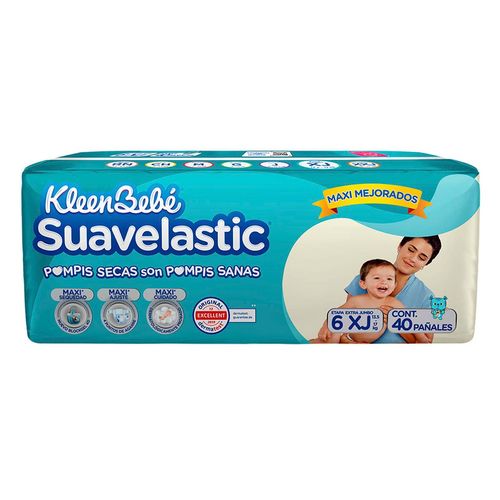 Pañales KleenBebé Suavelastic Etapa 6 Extra Jumbo Unisex 40 Pañales