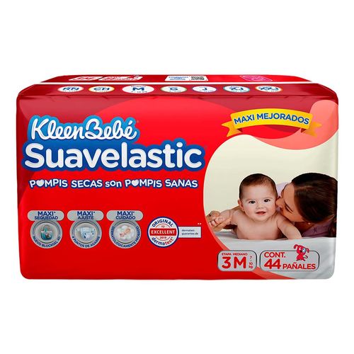 Pañales KleenBebé Suavelastic Etapa 3 Mediano Unisex 44 Pañales