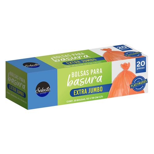 Bolsas para Basura Selecto Brand Extra Jumbo con Plastinudo 20 Bolsas