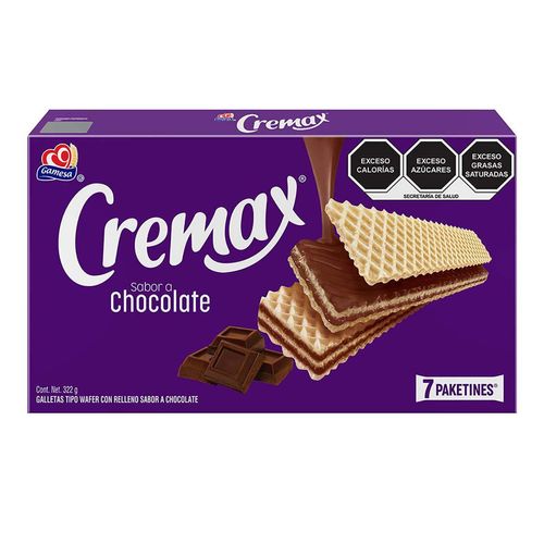 Galletas Gamesa Cremax Chocolate 7 paketines x 322g