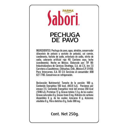 Pechuga de Pavo Sabori 250g
