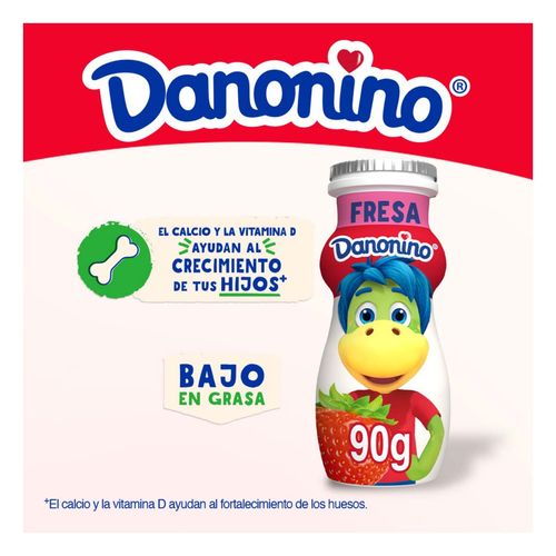 Danonino Alimento Lácteo Bebible Sabor Fresa 6x90g