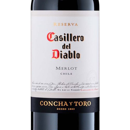 Vino Tinto Chileno Casillero Del Diablo Merlot 750ml