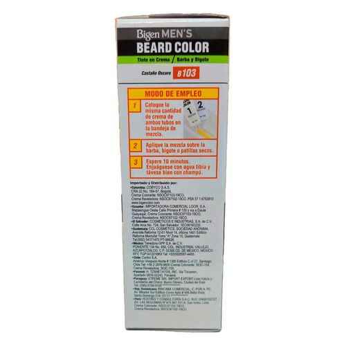 Tinte para Caballero Bigen Men Barba Castaño Oscuro 40g