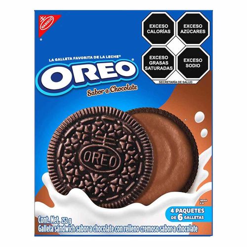 Galletas Oreo de Chocolate Relleno Sabor Chocolate 252g