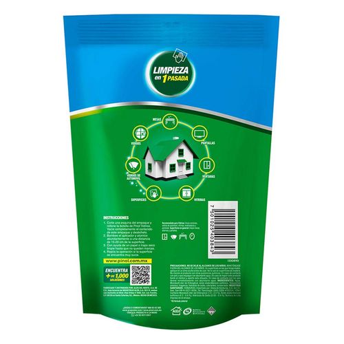 Limpiador Vidrios Pinol Poder Vidrios y Superficies repuesto 450ml