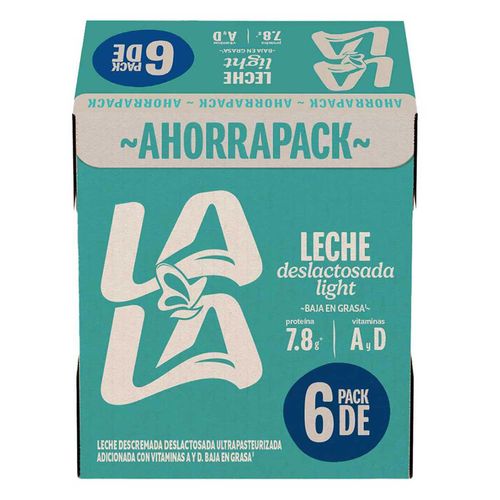 Leche UHT Lala Deslactosada Light 6 piezas de 1L