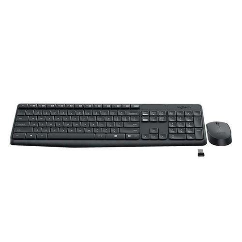 Combo Longitech Teclado /Mouse MK235 negro Inalámbrico
