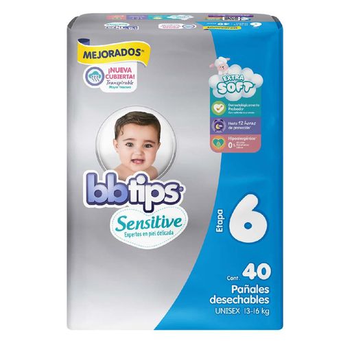 Pañales Bbtips Sensitive Talla 6 40 pañales