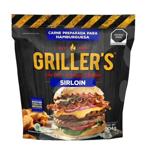 Carne para Hamburguesa Sirloin Griller's 8 pzas