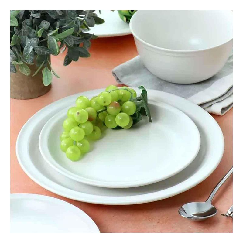 Vajilla 12 Pzas Siam Blanco Mate Gibson Home Chedraui