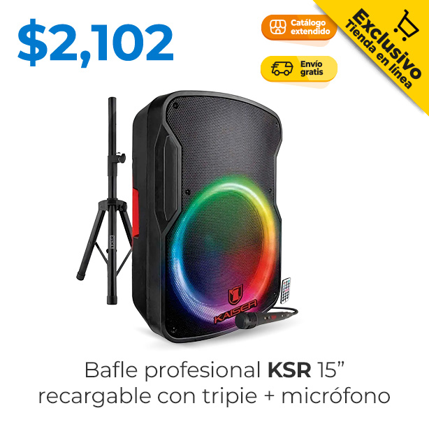 bafle profesional KSR 15” recargable con tripie+micrófono