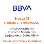 Hasta 15  MSI en productos Midea con tarjetas de crédito participantes 