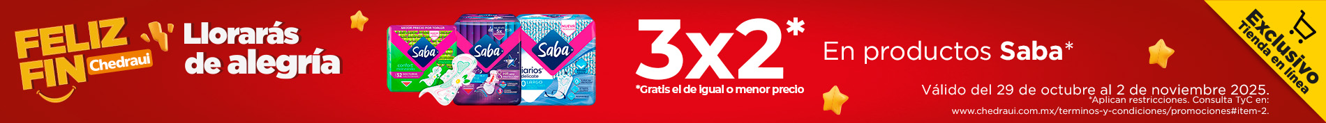 3x2 en productos Saba*​