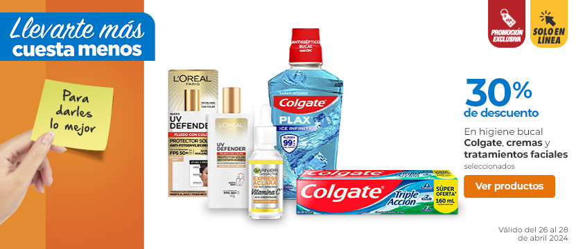 Ofertas en productos para higiene bucal, cremas y tratamientos faciales​