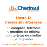 Hasta 12 meses sin intereses en cómputo, telefonía y muebles de oficina con tarjetas de crédito participantes