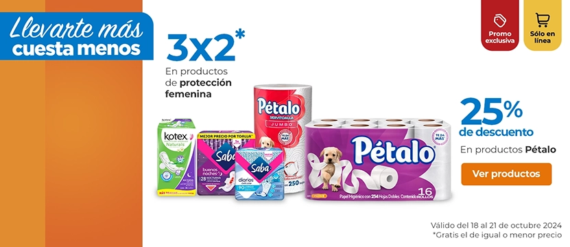 Ofertas en productos Pétalo y de protección femenina​