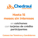 Hasta 15 meses sin intereses en colchones con tarjetas de crédito participantes
