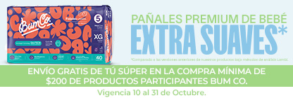 Envío gratis en la compra de productos participantes BumCo