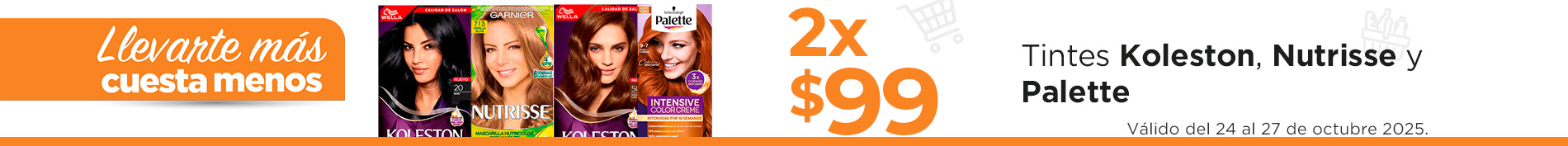Ofertas en tintes Koleston, Nutrisse y Palette​