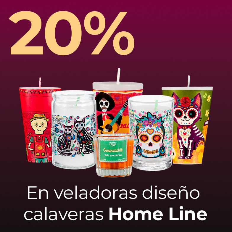Ofetas en veladoras diseño calaveras Home Line
