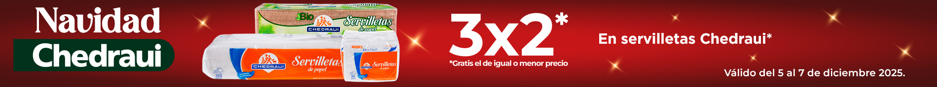 3x2 en servilletas Chedraui*​