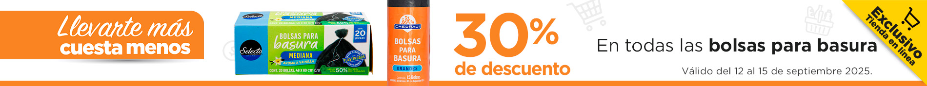 Ofertas en todas las bolsas para basura​