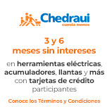 3 y 6 meses sin intereses en llantas, herramientas eléctricas y más con tarjetas de crédito participantes