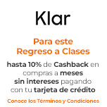 Para este Regreso a Clases hasta 10% de Cashback en compras a meses sin intereses pagando con tu tarjeta de crédito Klar